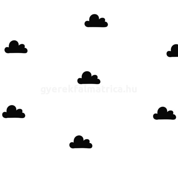 Kis felhő falmatrica - fekete